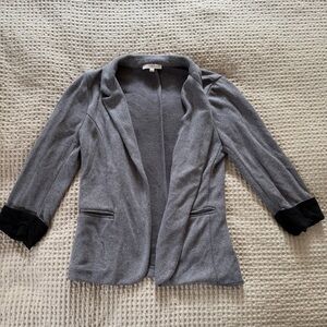 Gray Blazer with Black Accents